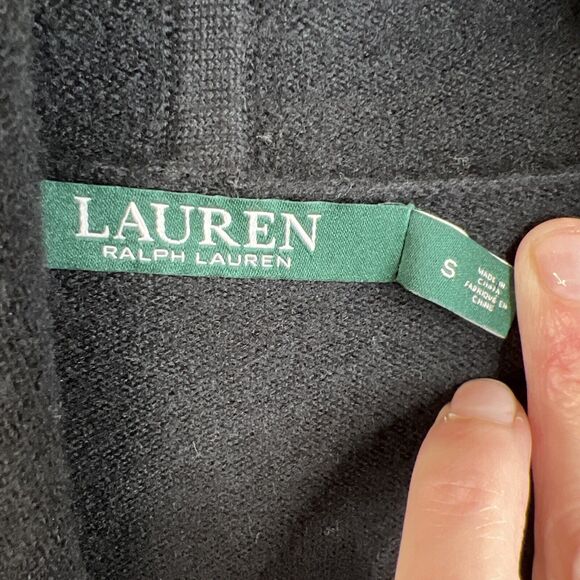 Ralph Lauren Open Draped Cardigan With Leather Lining Small Dress Casual‎ - Picture 5 of 14